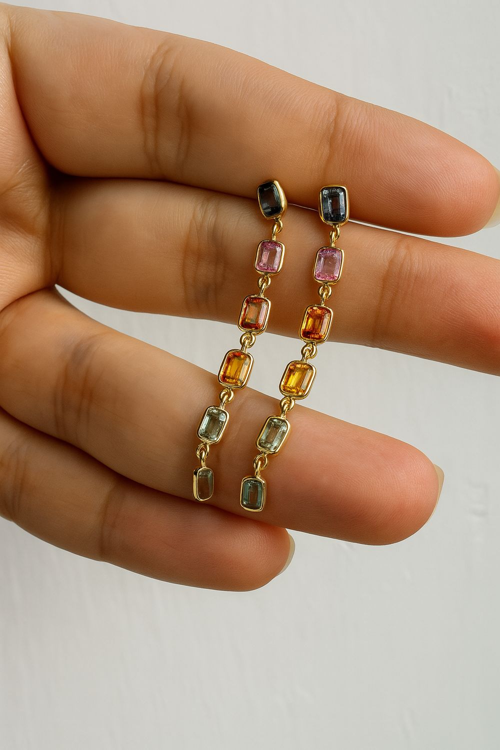 Sapphire dangle ear SE501