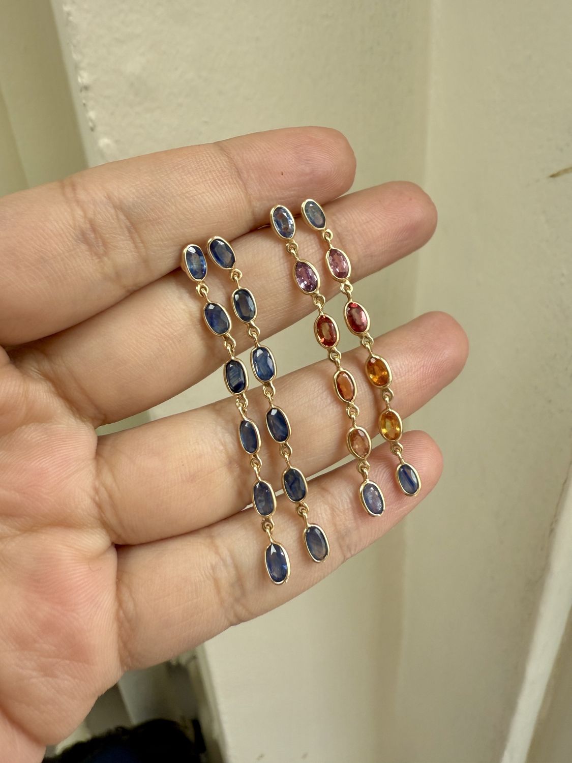 Oval bezel dangle