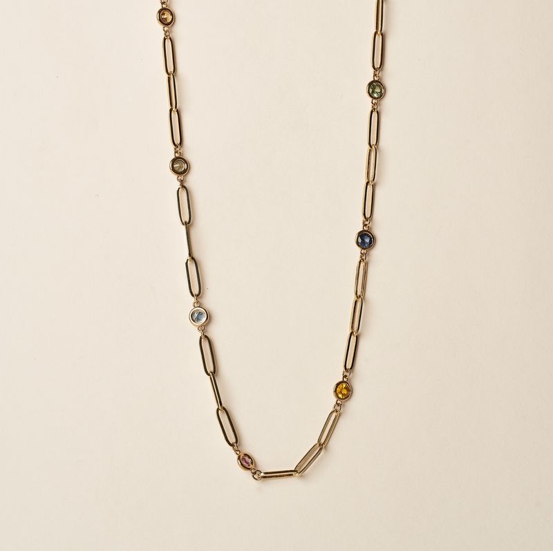 Rainbow Paperclip Necklace