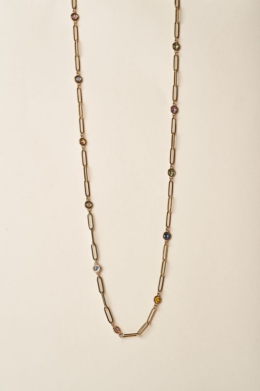 Rainbow Paperclip Necklace