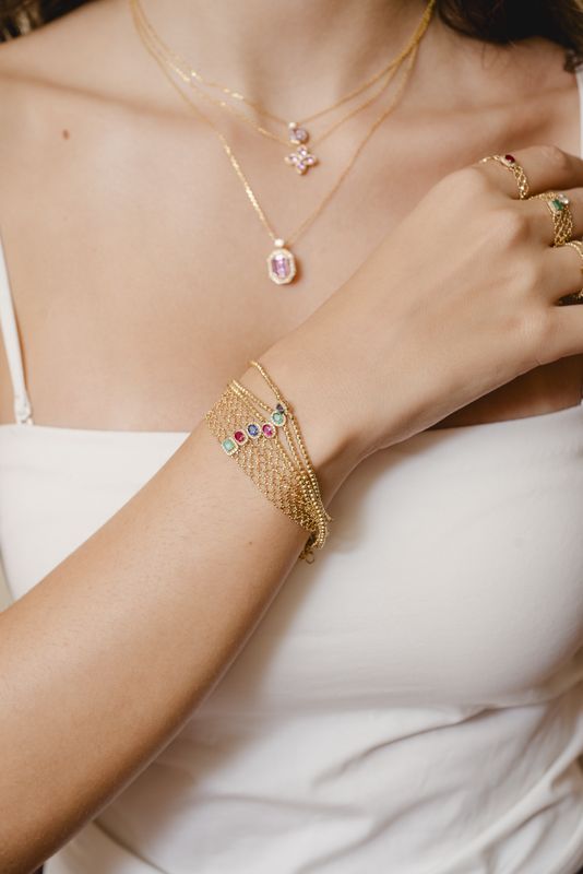 Gemstone Lace Bracelet