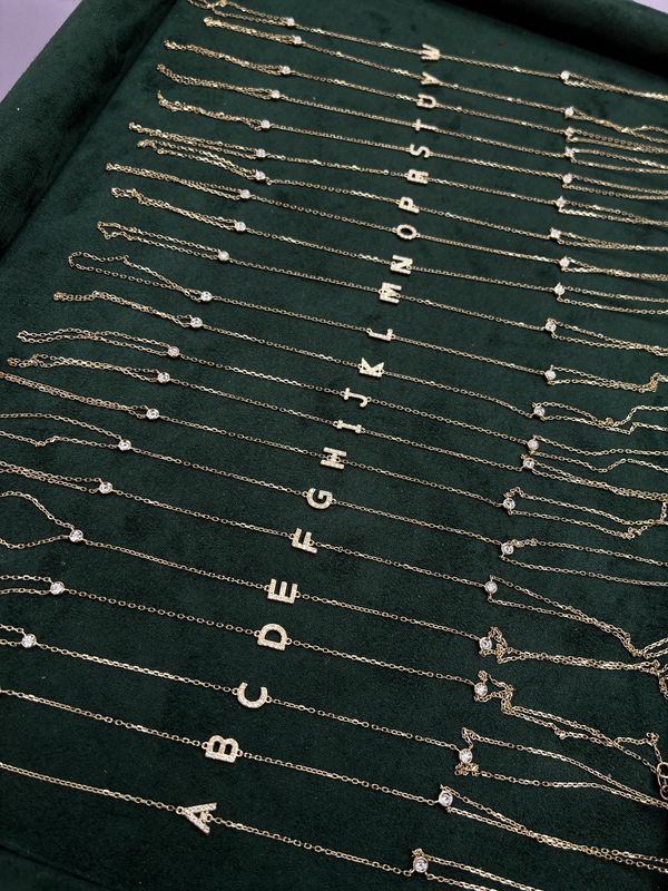 Diamond Initial Hand Chain