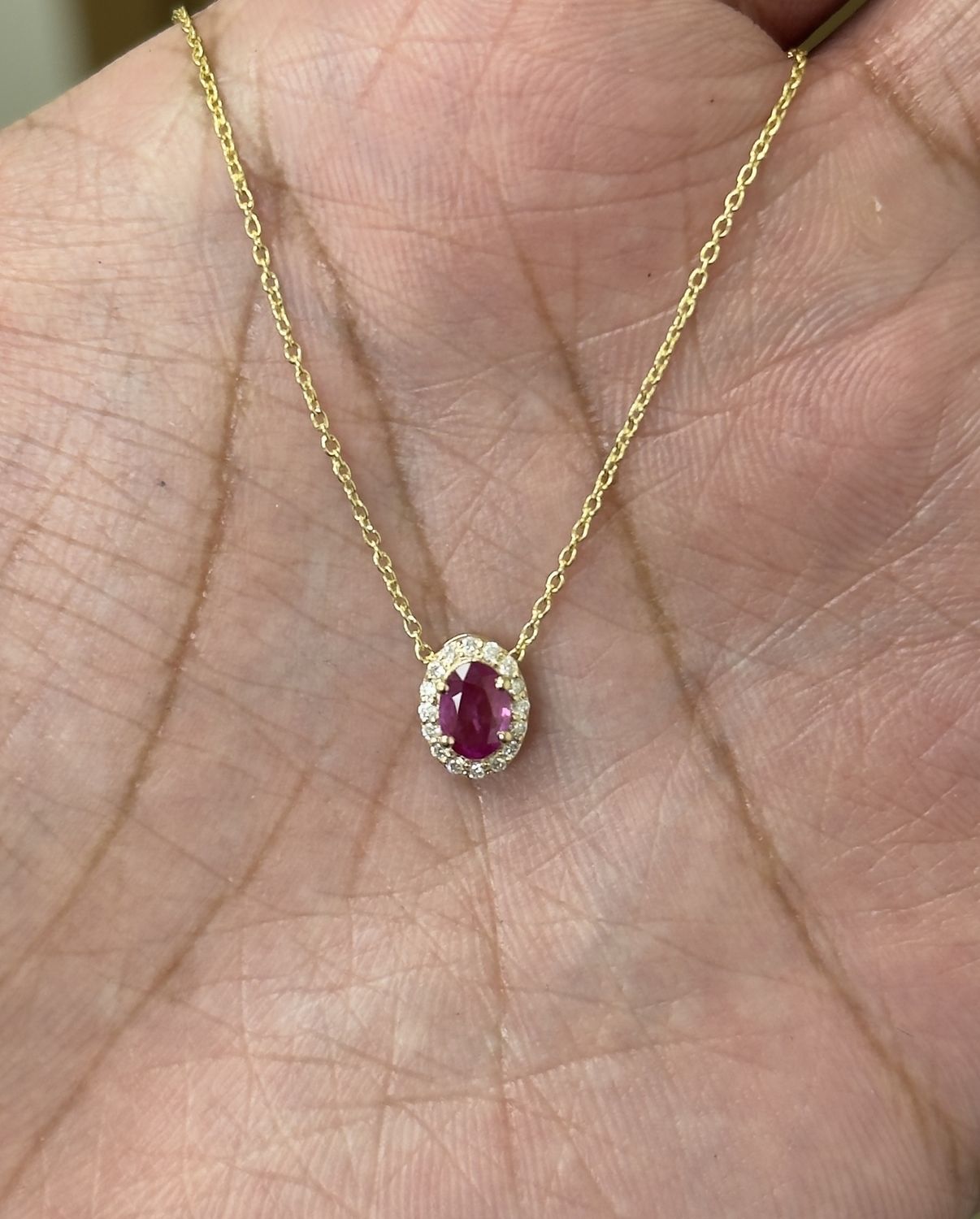 Ruby Solitaire Necklace