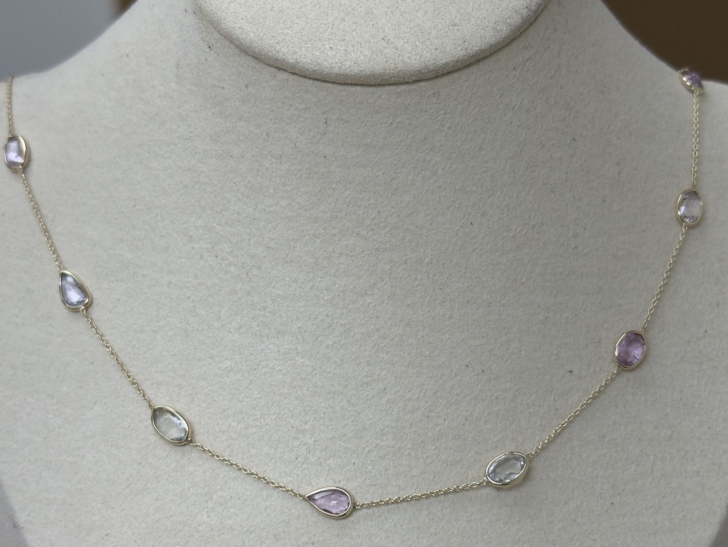 Multi Sapphire Station Necklace