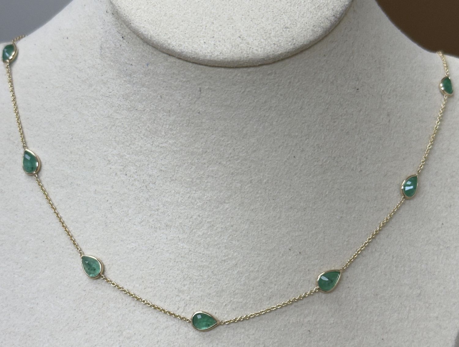 Multi Emerald Station Necklace