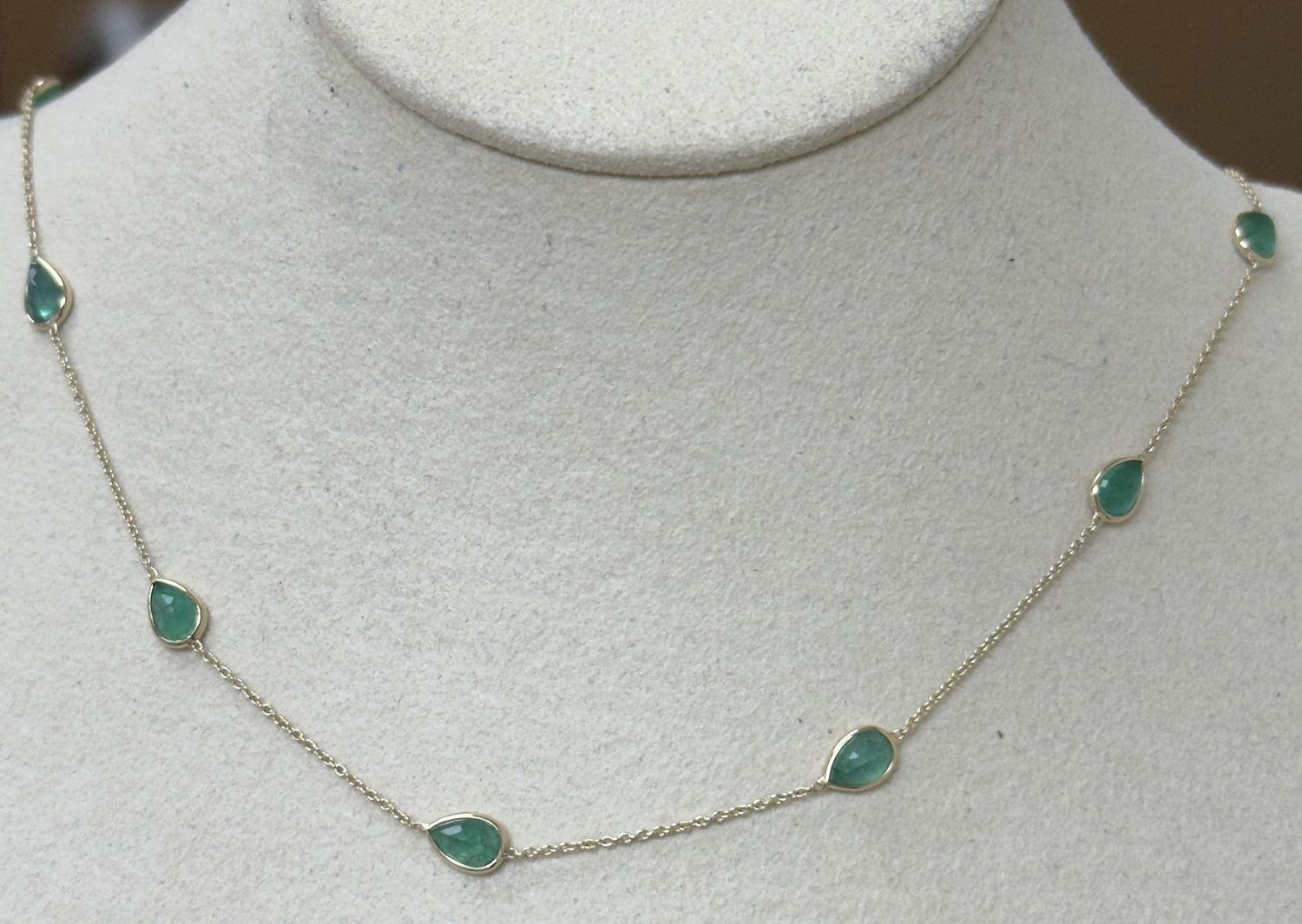 Multi Stationary Emerald Necklace