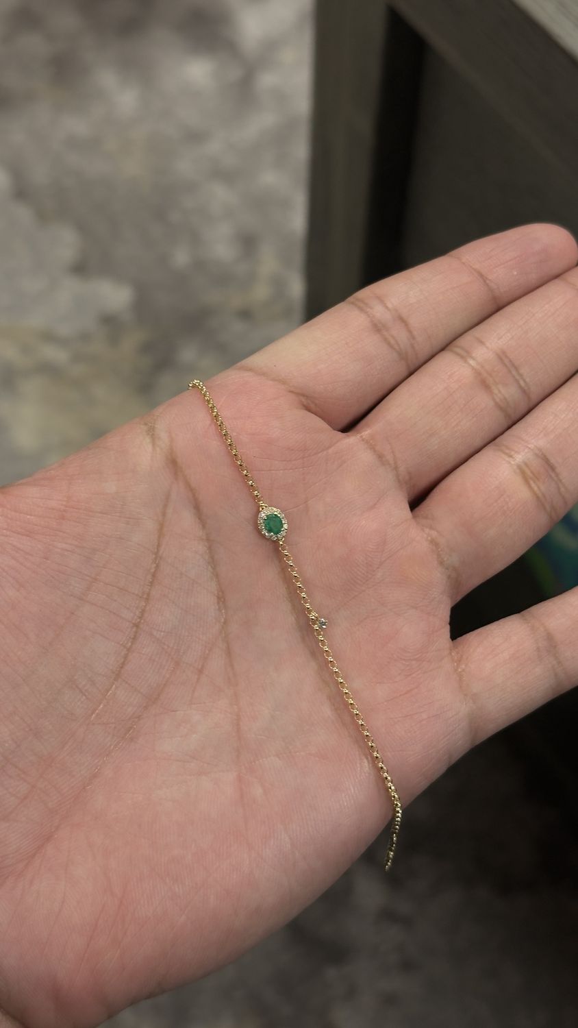 SB286 18KY EM-0.21ct D-0.05ct.1.8g