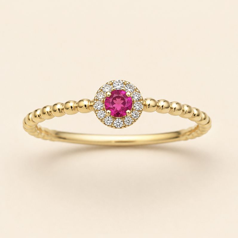 Mini Ruby Halo Ring