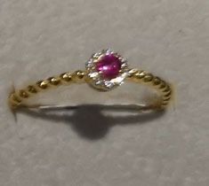 Mini Ruby Halo Ring
