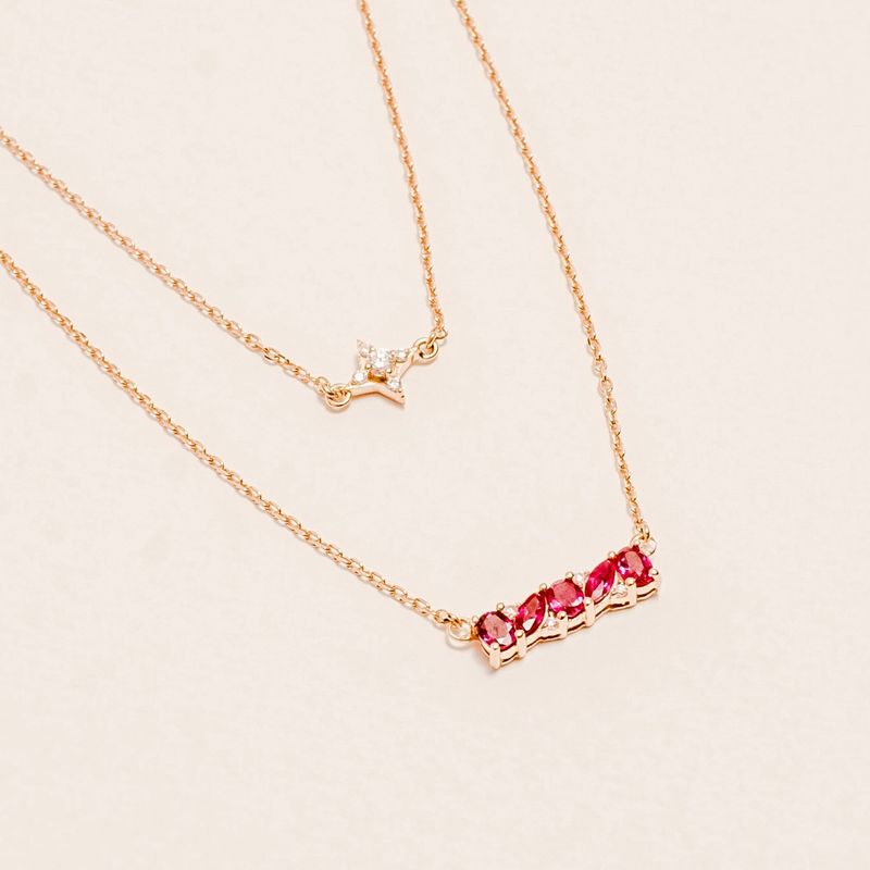 Double Layer Ruby Necklace