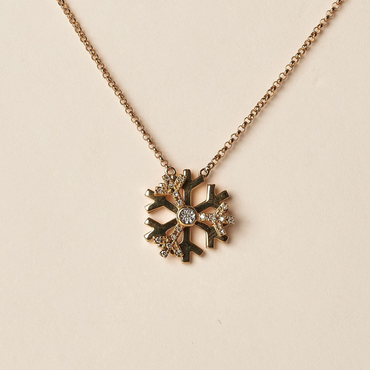 Diamond Snowflake Spinner Necklace