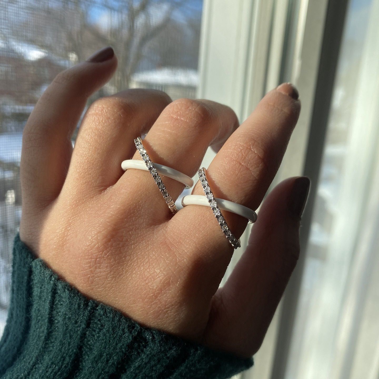 Diamond Crossover Ring