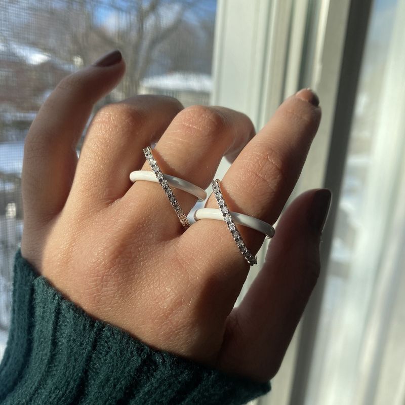 Diamond Crossover Ring