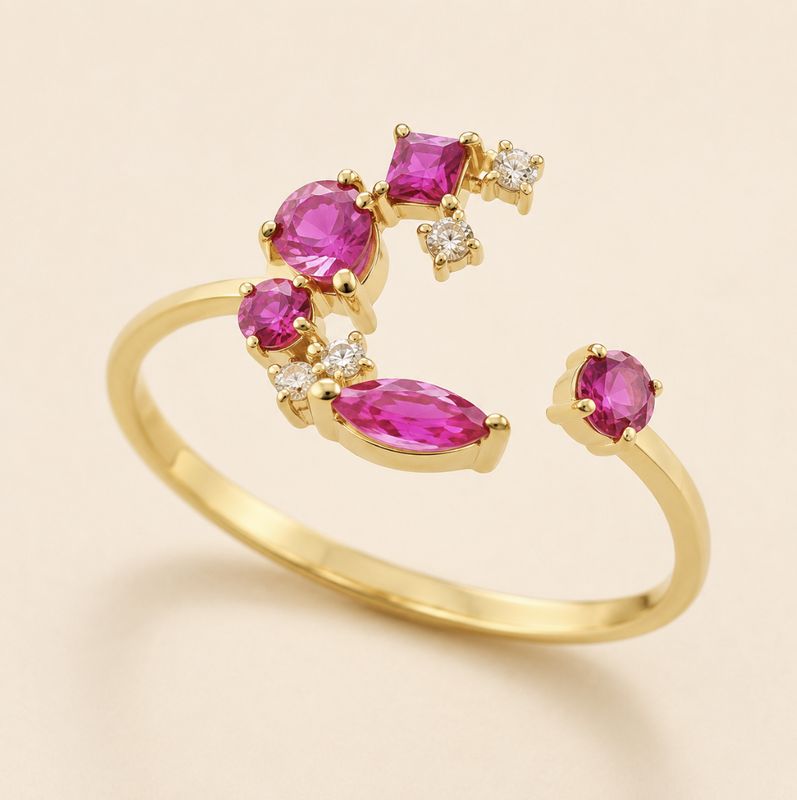 Ruby Crescent Ring