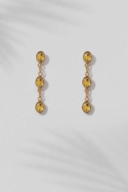 18KYG Citrine Earrings-: .91cts / 1.0g