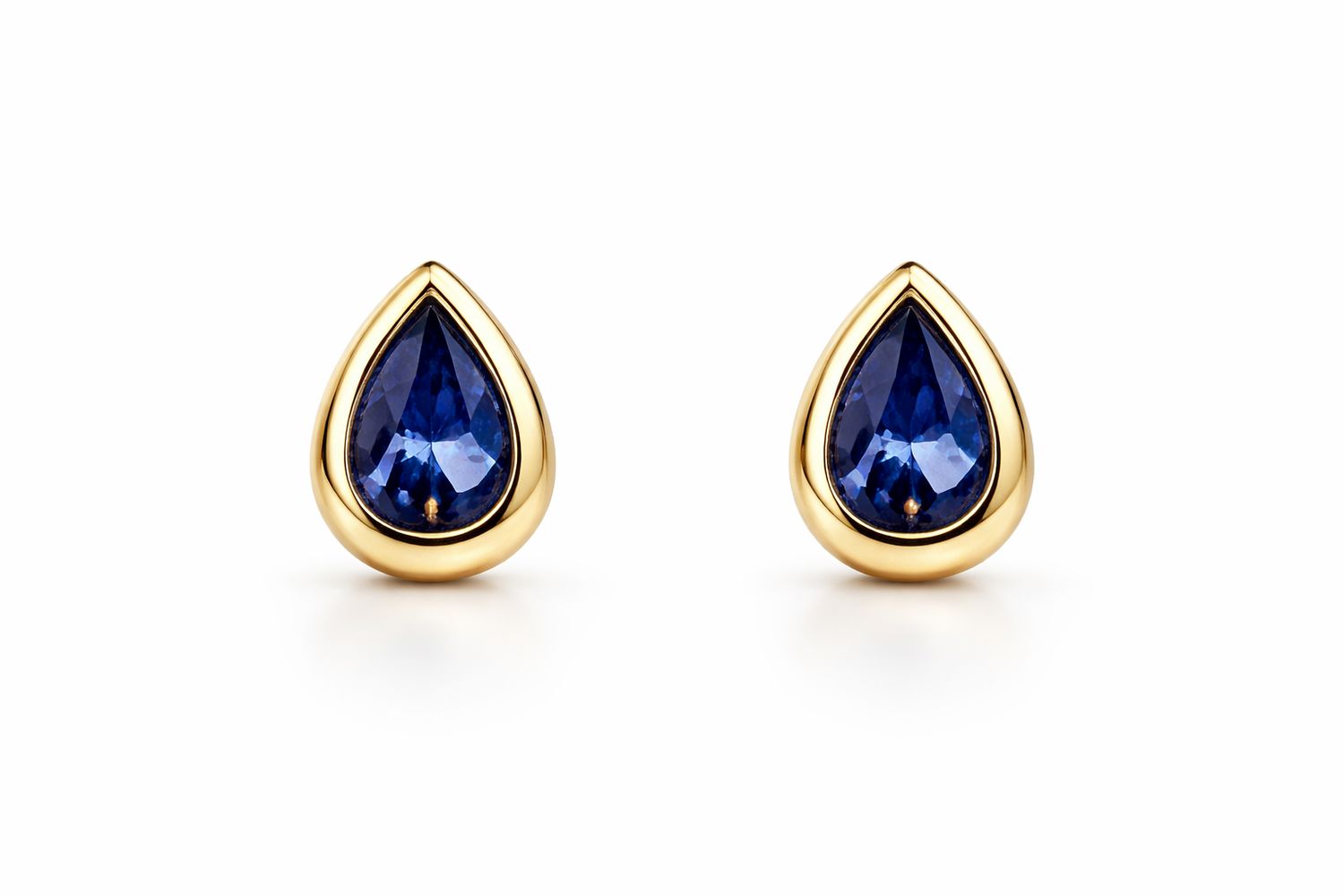 Blue Sapphire Teardrop Earrings-: 2.47cts/G: 4.4g