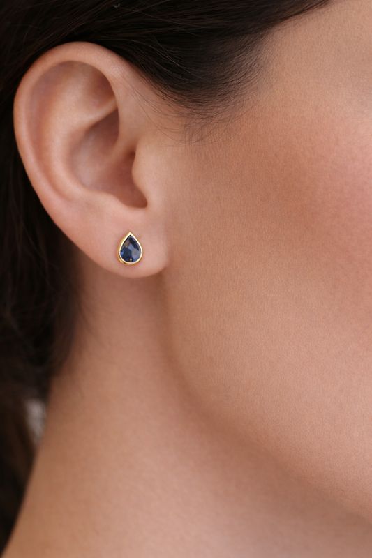 Blue Sapphire Teardrop Earrings