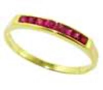 Channel Half Band, Colour: 18KYG RUBY- .4cts / 1.81 g
