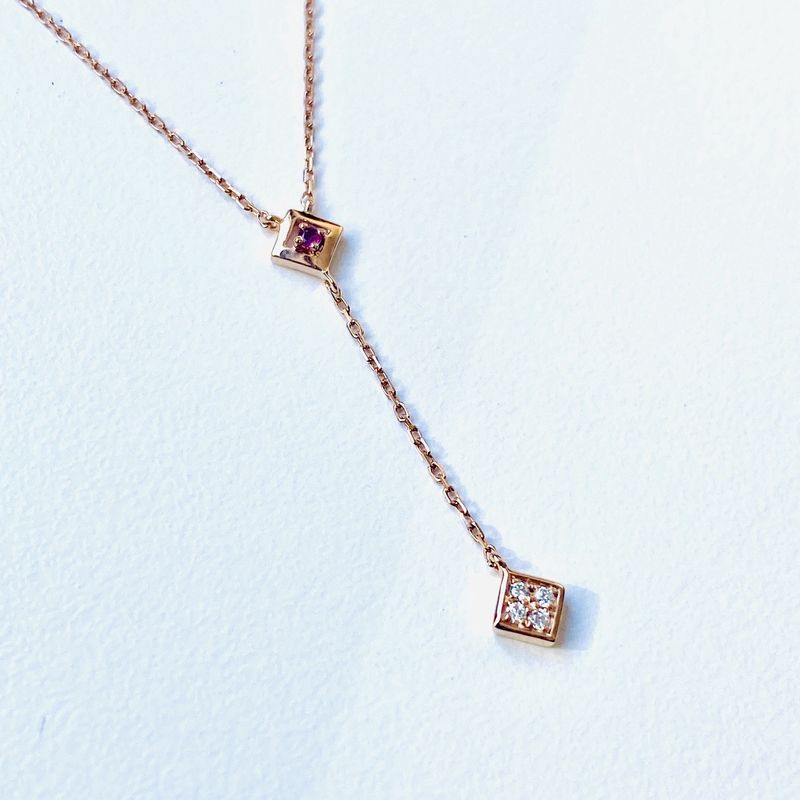 Geometric Ruby Necklace