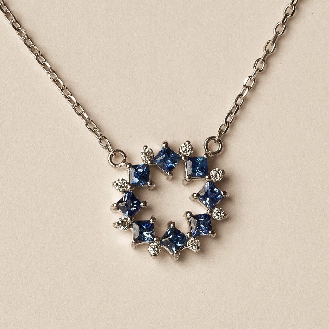 Sapphire Spiral Necklace