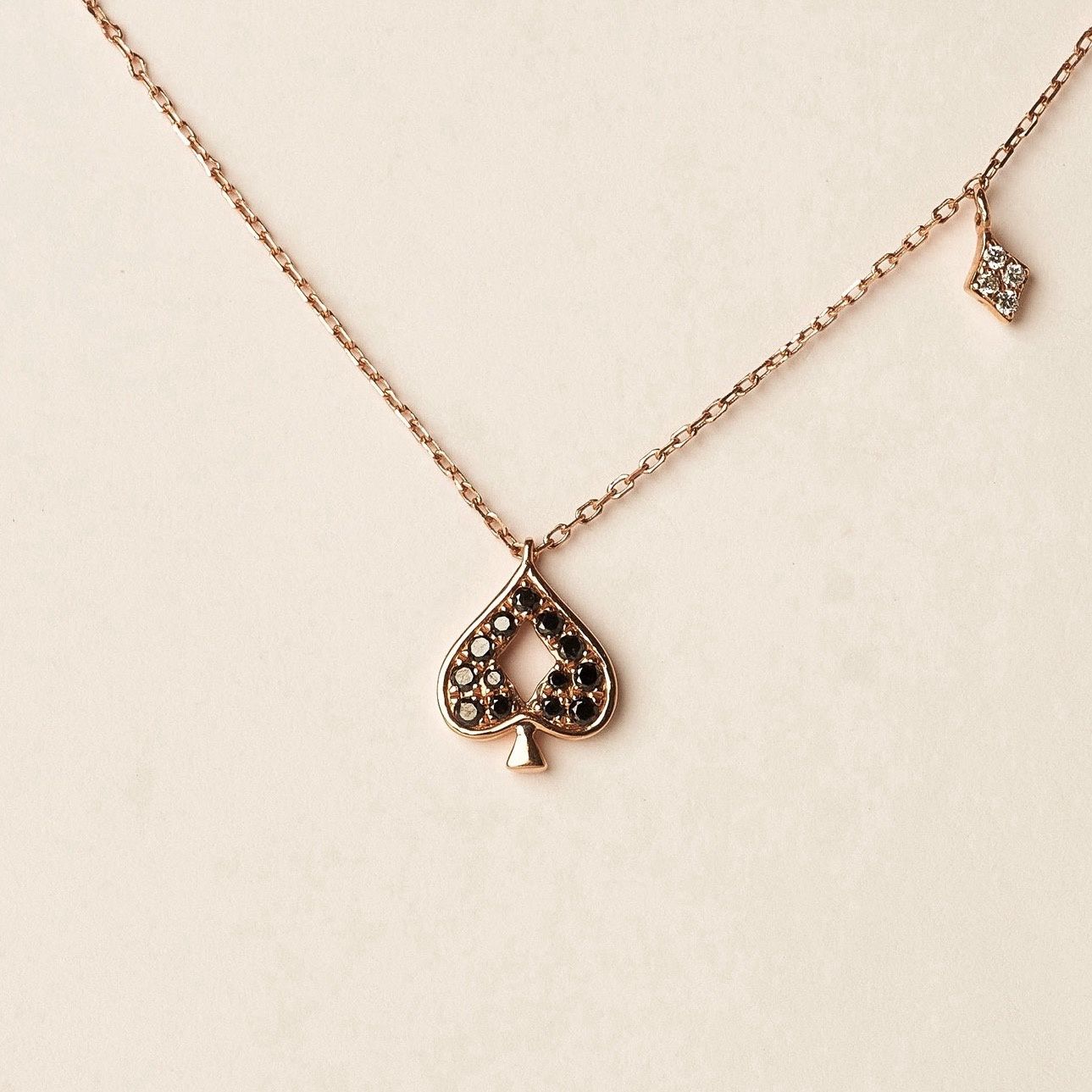 Black Diamond and Spade Necklace
