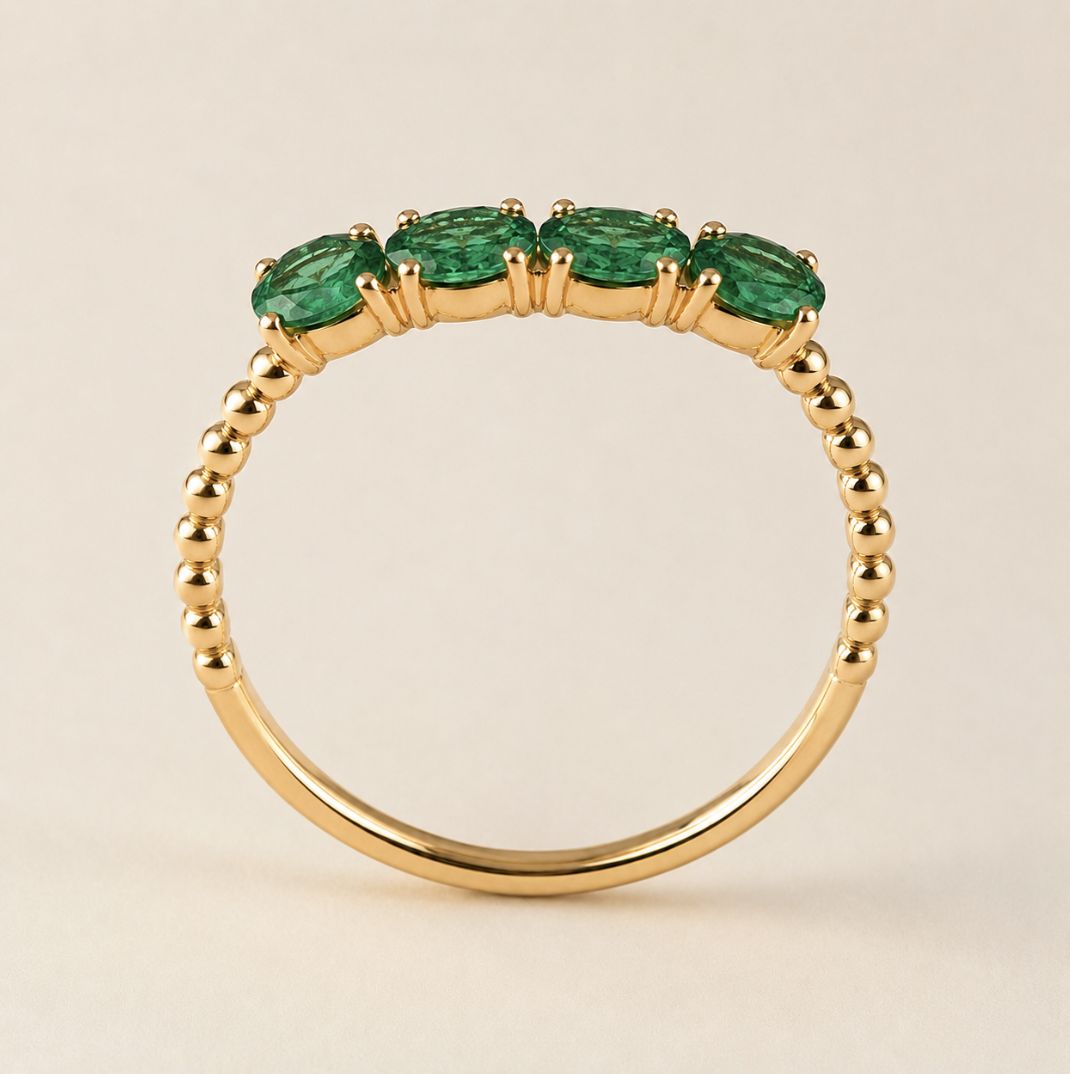 Emerald Quad Ring