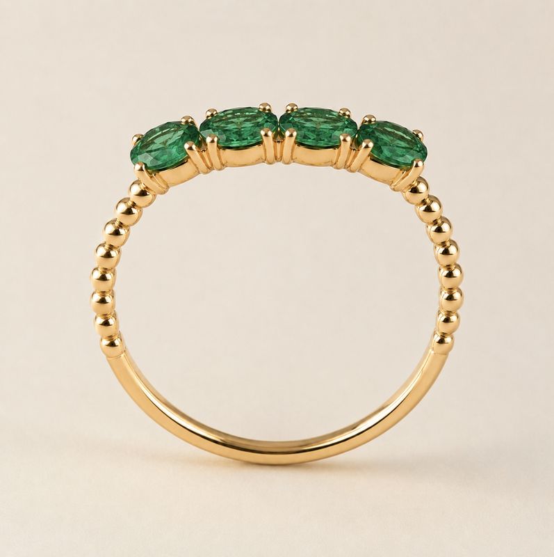 Emerald Quad Ring