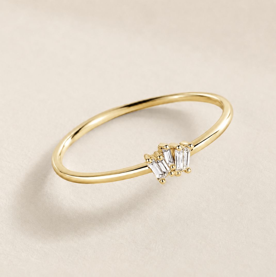 Gold Diamond Trio Ring