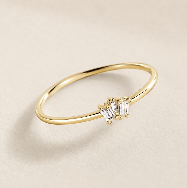 Gold Diamond Trio Ring