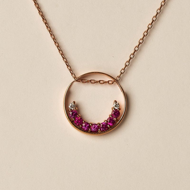 Half Moon Ruby Necklace