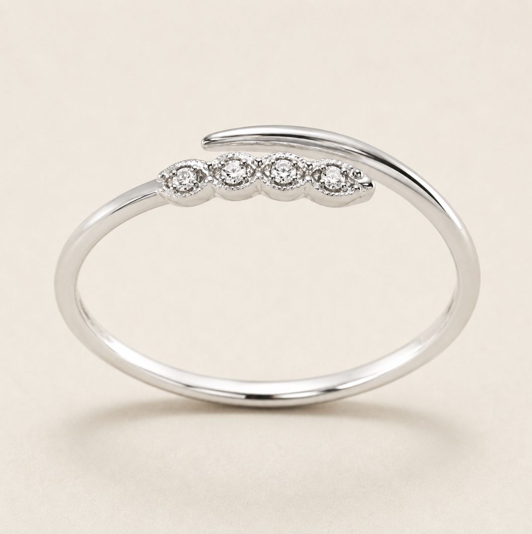 Serpentine Diamond Ring