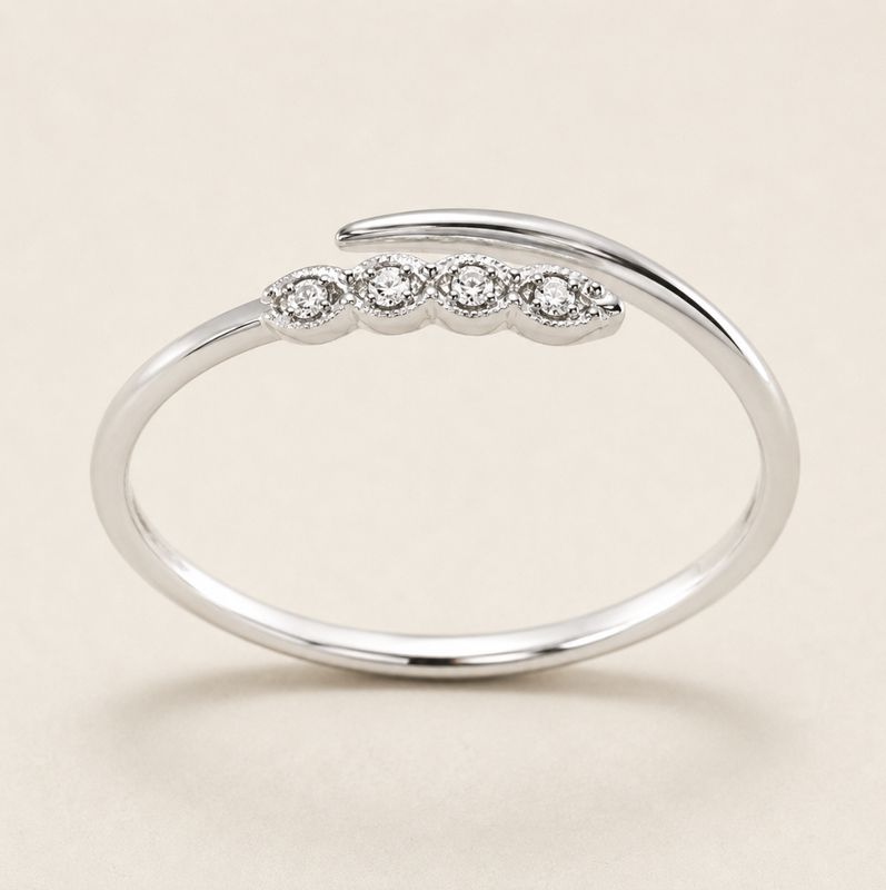 Serpentine Diamond Ring
