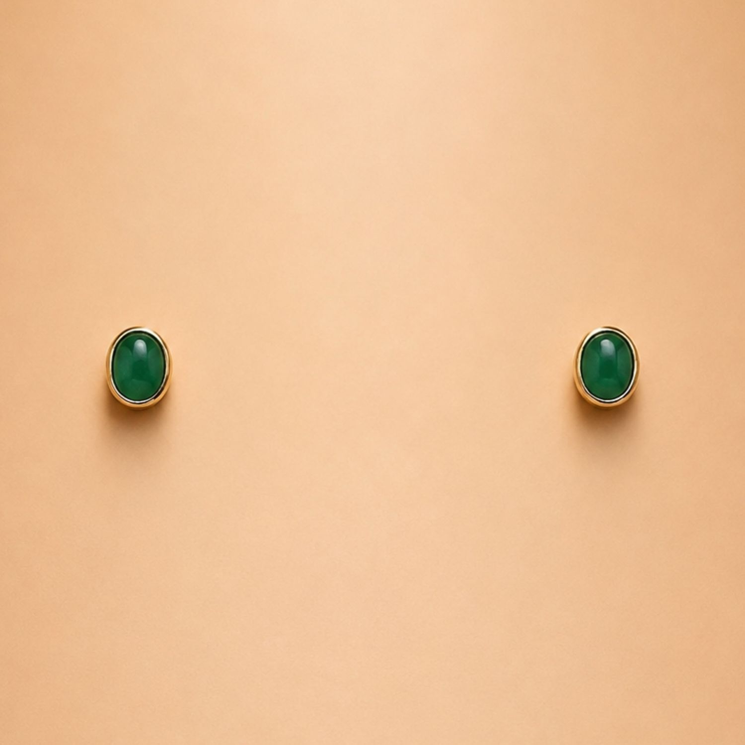 Mini Emerald Bezel Studs