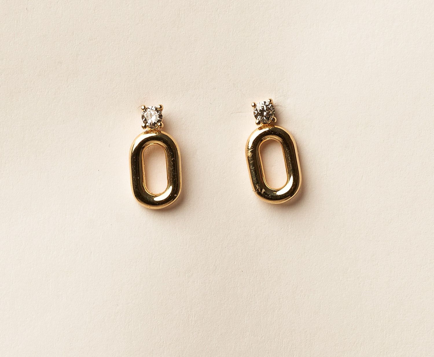 Diamond Totem Earrings, Colour: D: 0.104ct/18KY: 0.95g