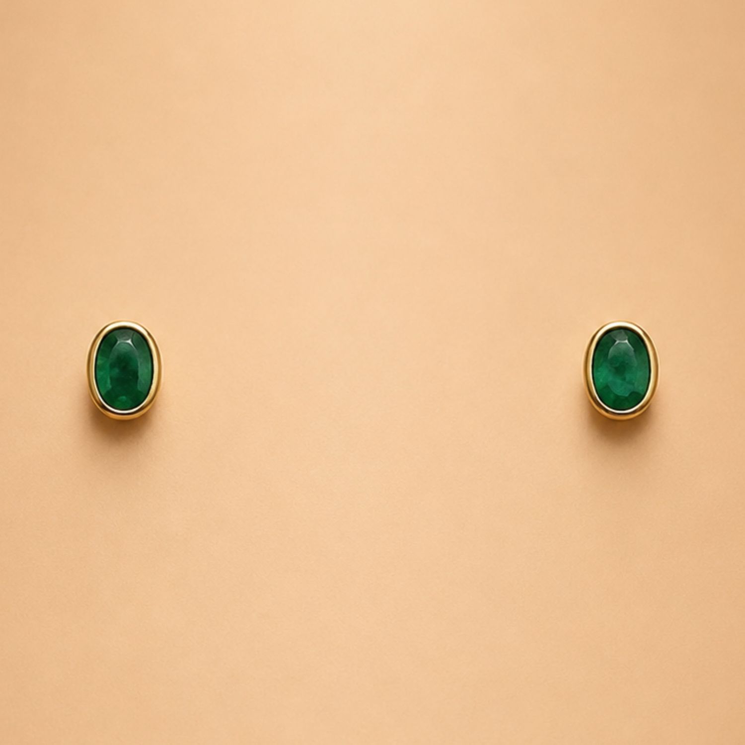 Emerald Bezel Studs