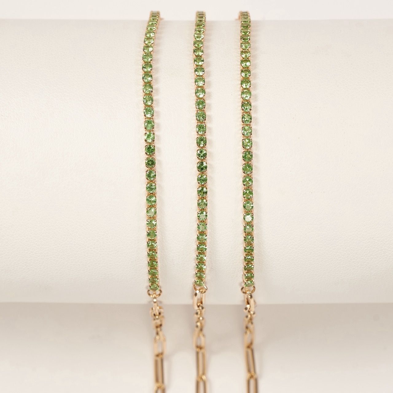 Tsavorite Paper Clip Bracelet