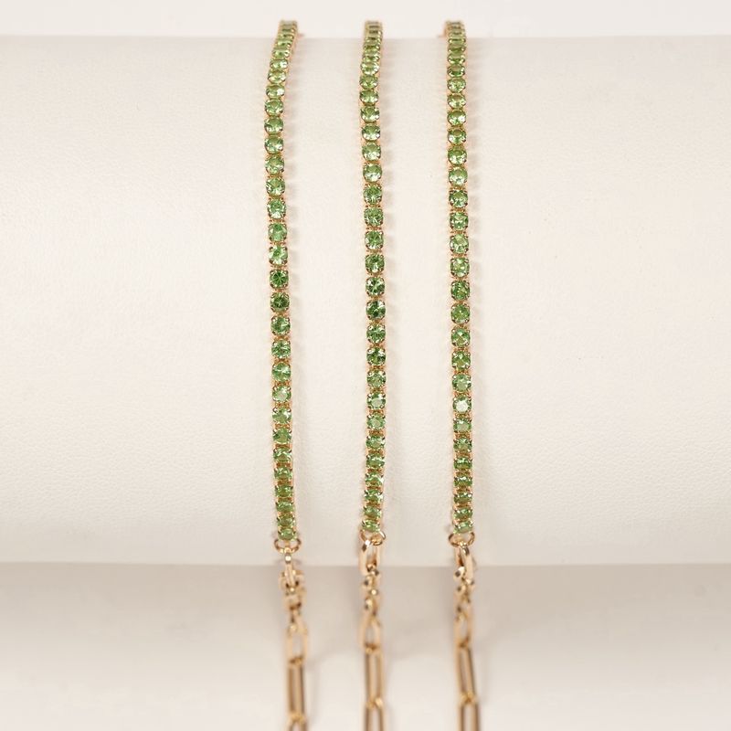 Tsavorite Paper Clip Bracelet