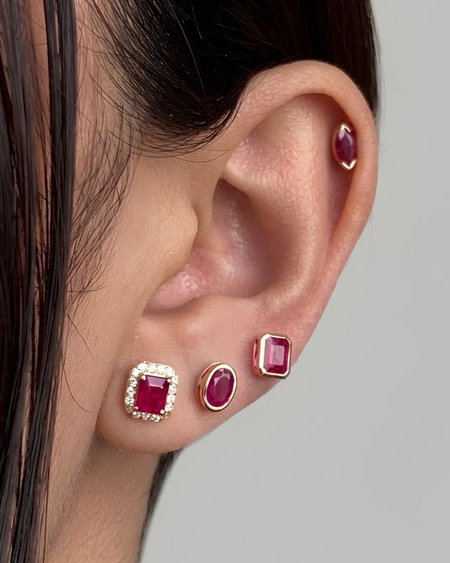 Gemstone Bezel Studs