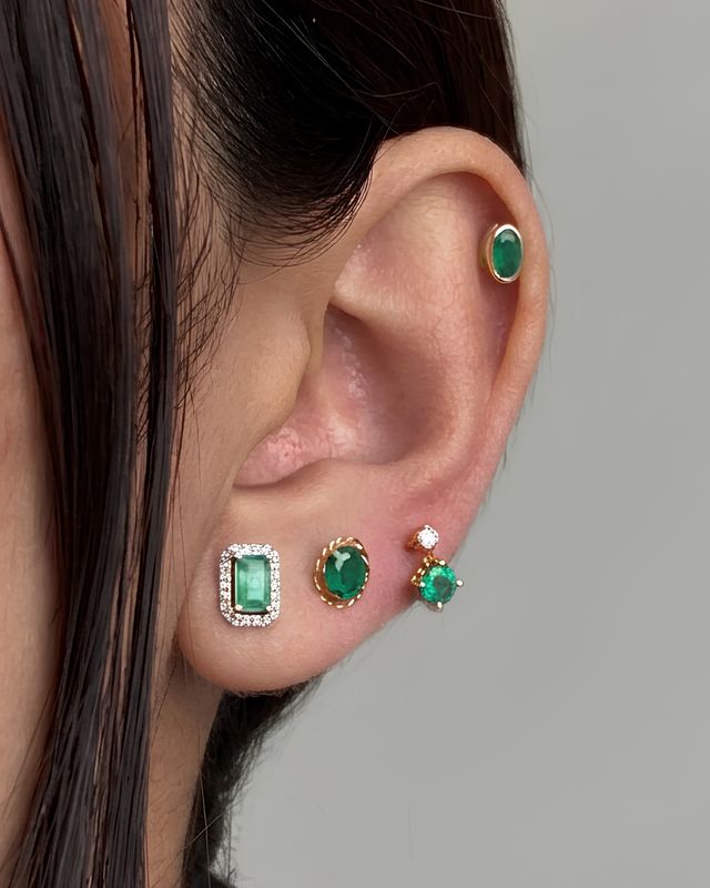 Emerald Ivy Studs