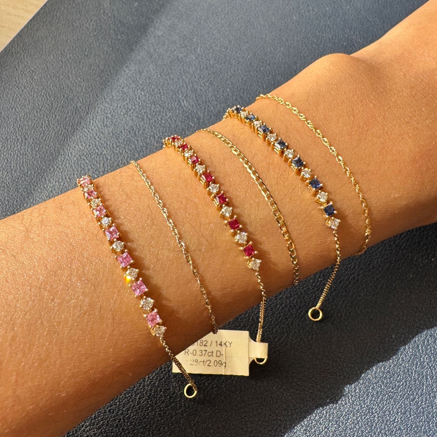 Diamond Gemstone Adjustable Bracelet