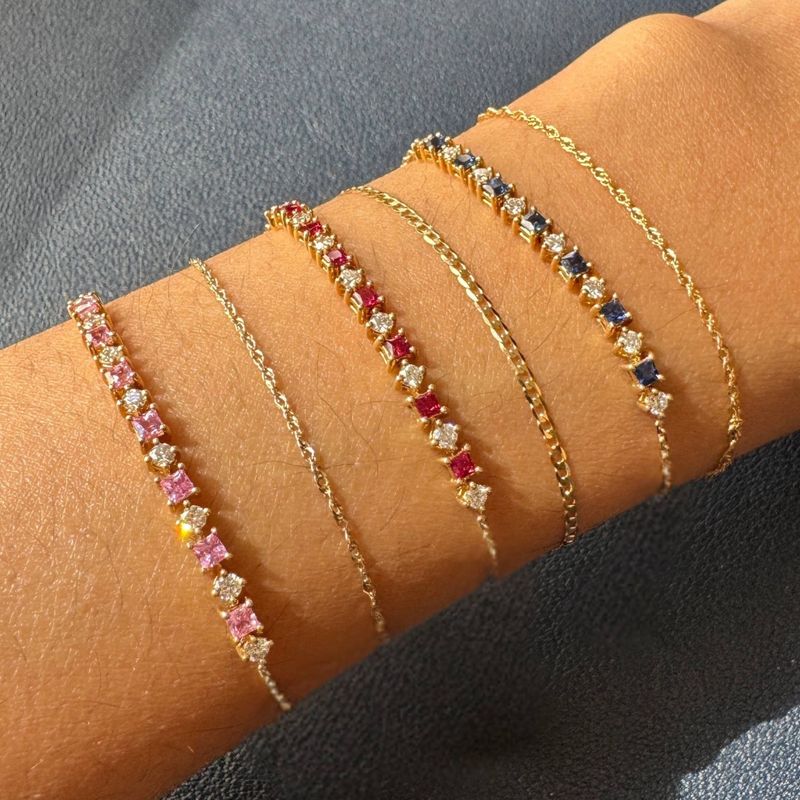 Diamond Gemstone Adjustable Bracelet