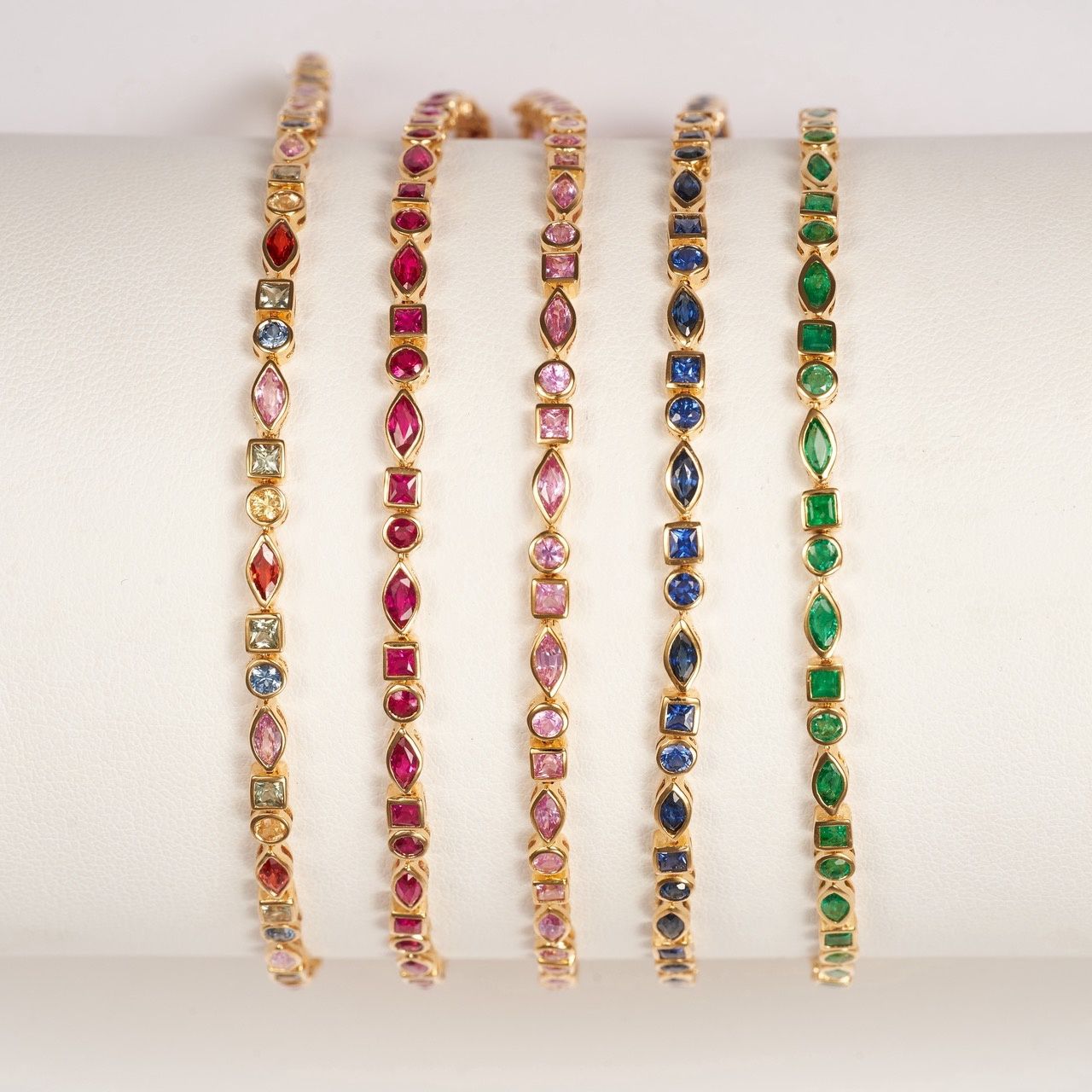 Fancy Bezel Gemstone Bracelet