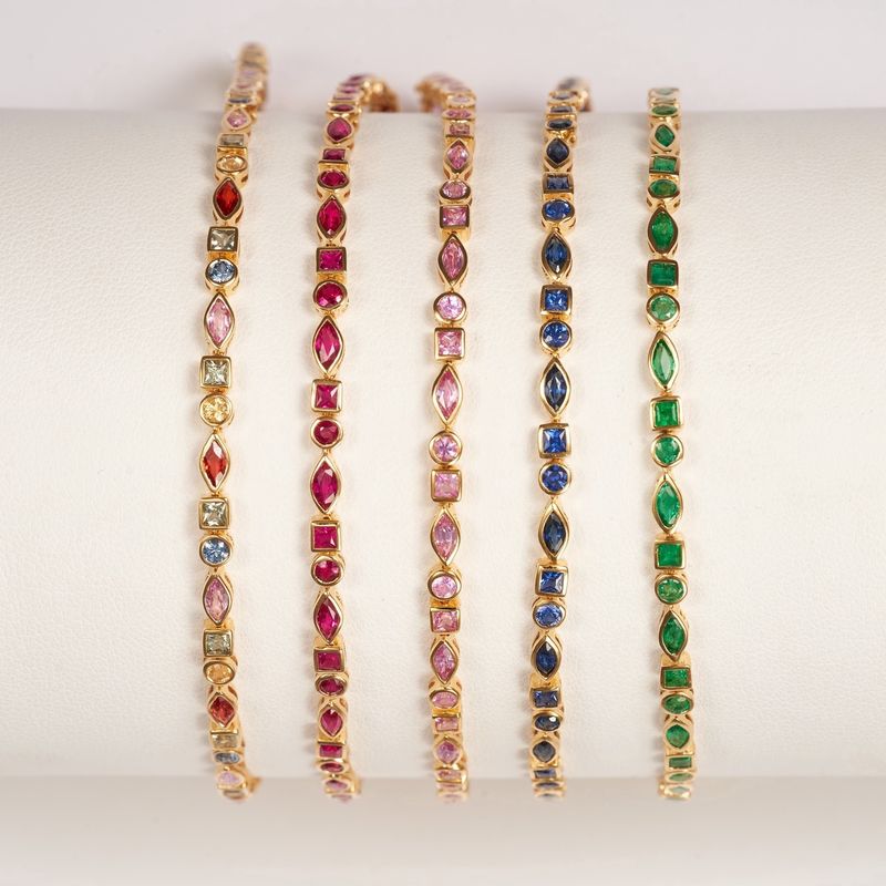 Fancy Bezel Gemstone Bracelet