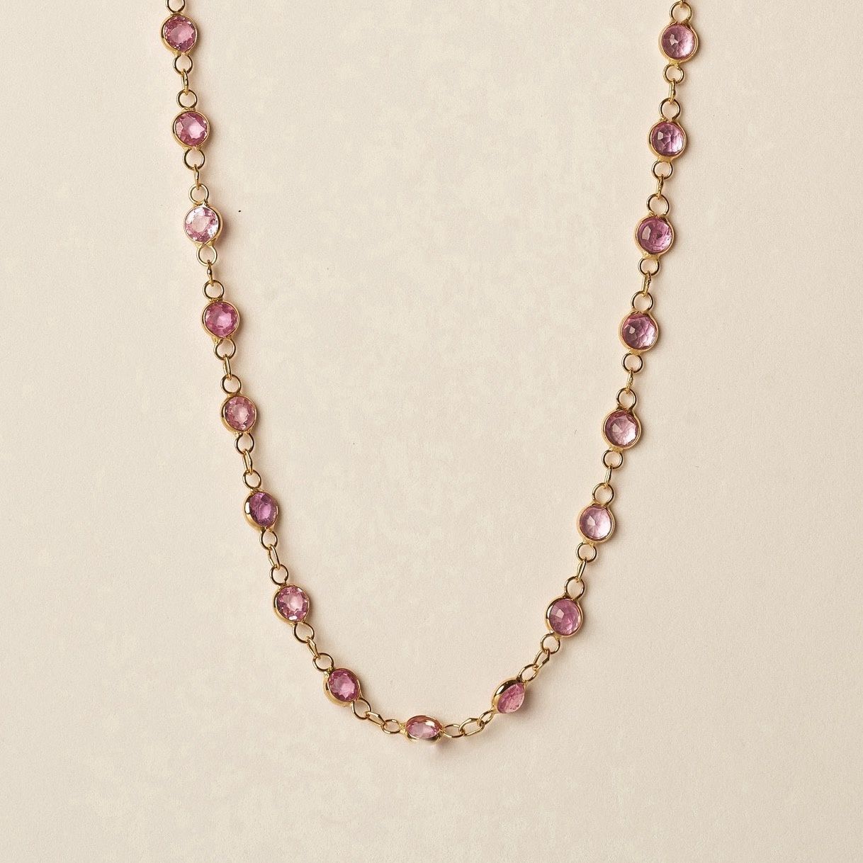 Bezel Gemstone Tennis Necklace