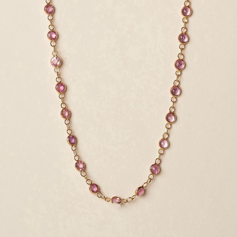 Bezel Gemstone Tennis Necklace
