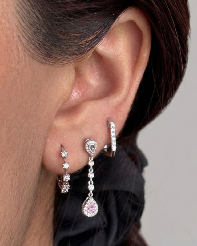 Pink Diamond Dangle Earrings