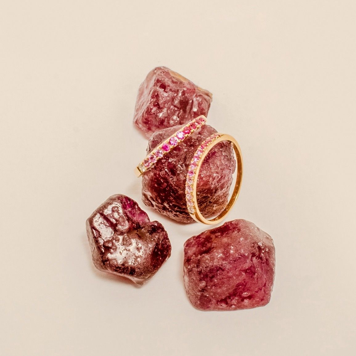 Pink Sapphire Ombre Band