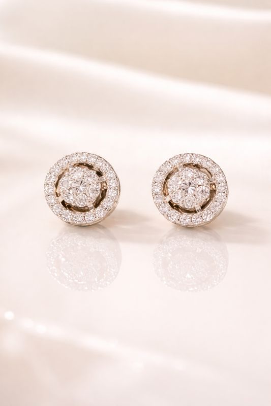 Pave Diamond studs 14KY .28cts/1.5g