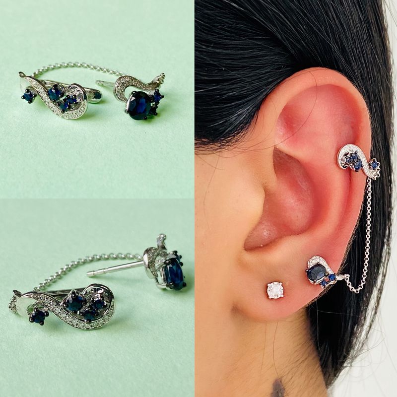 Midnight Sapphire Ear Cuff