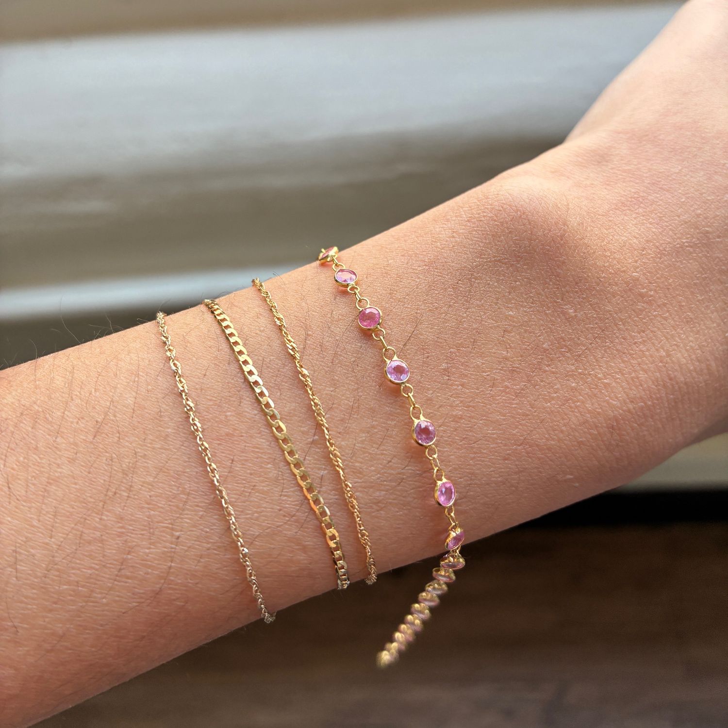 Mini Gemstone Chain Bracelet
